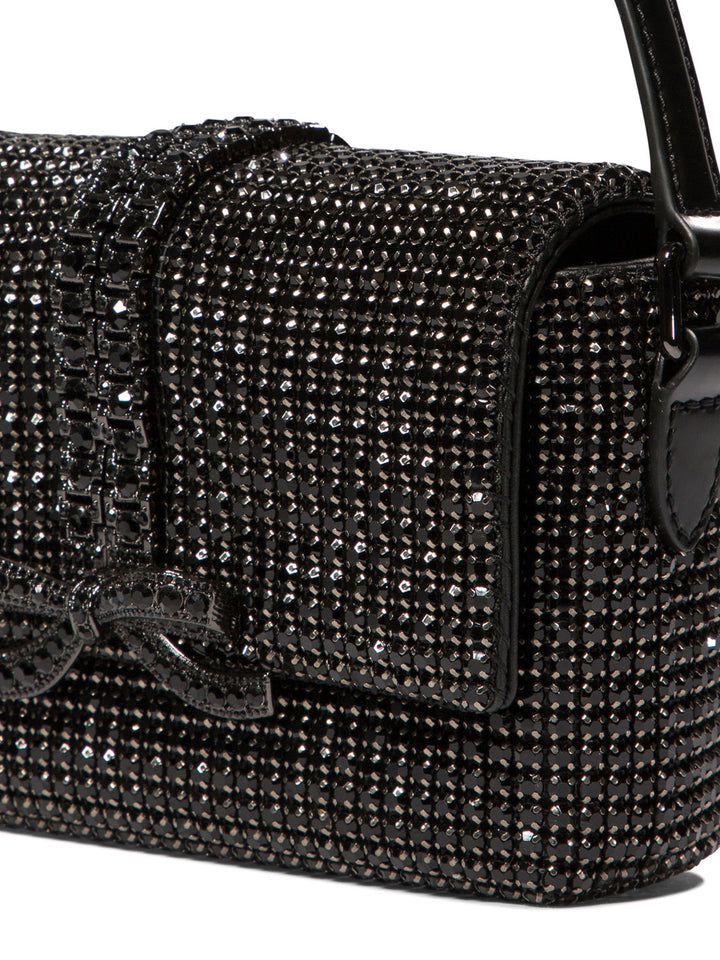 Shoulder Bag With Rhinestones Shoulder Bags Black