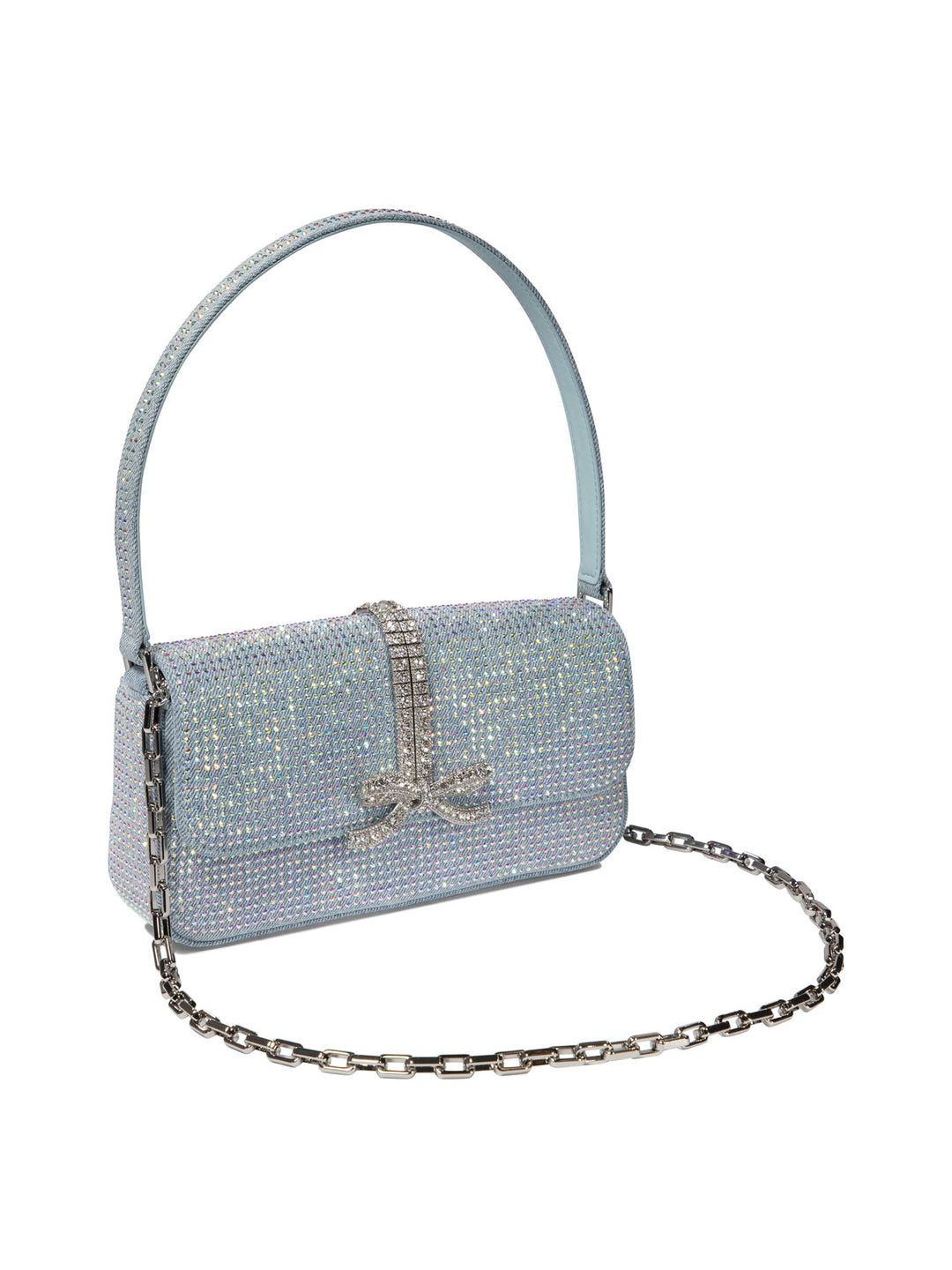 Rhinestone Denim Shoulder Bag Shoulder Bags Light Blue