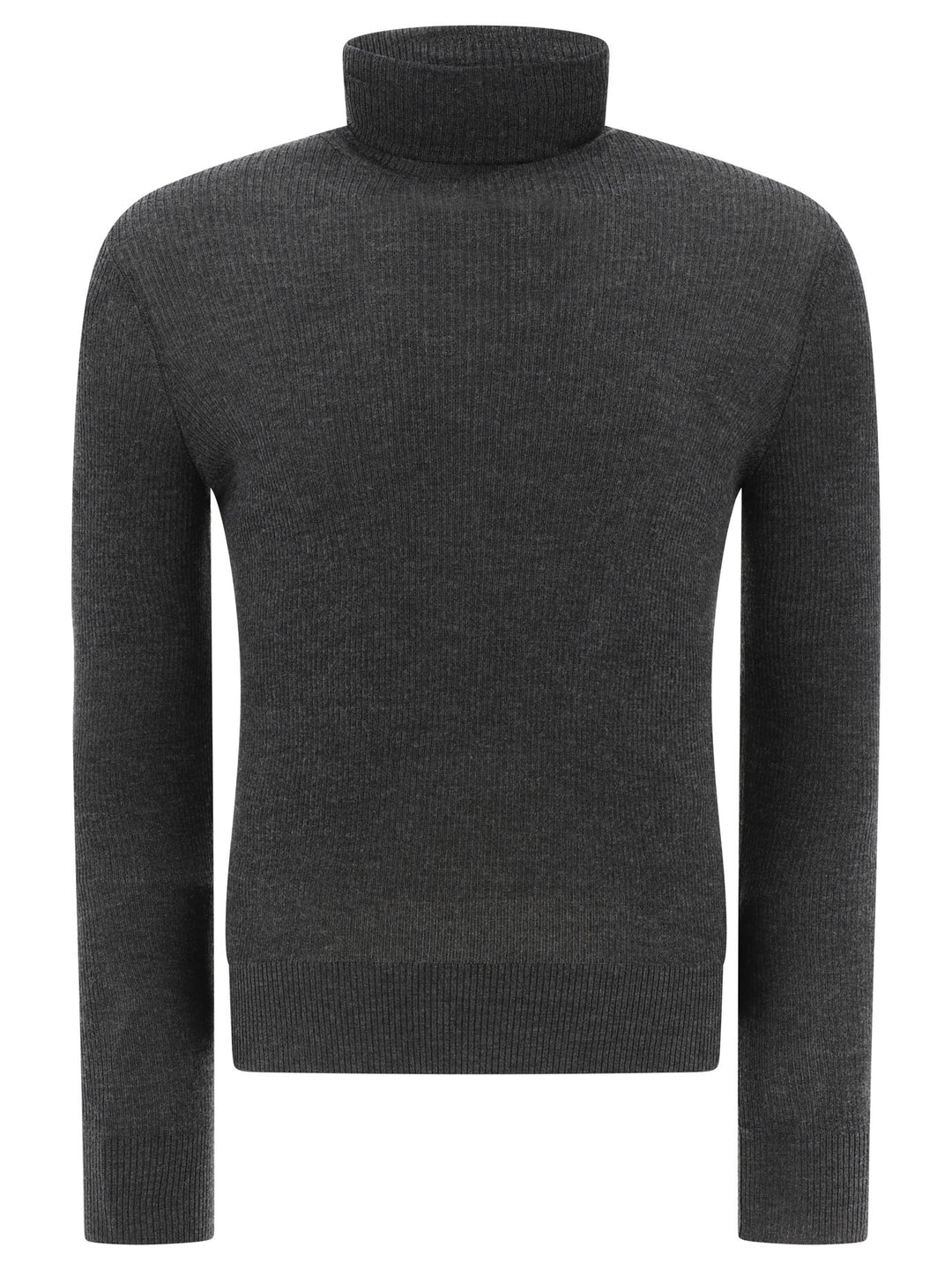 Ribbed Turtleneck Sweater Knitwear Grey