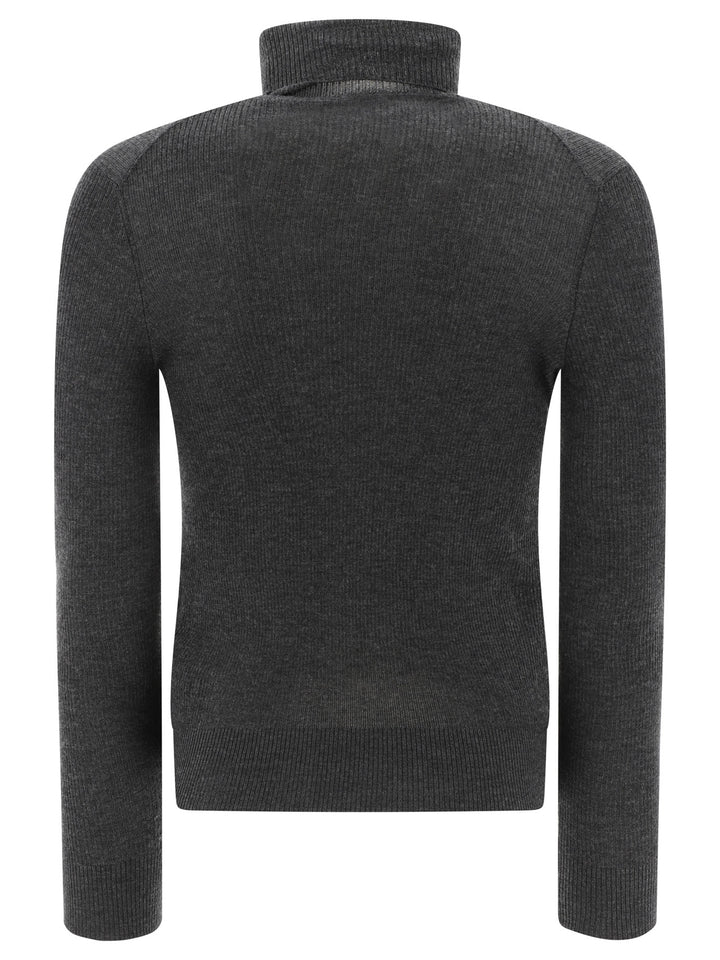 Ribbed Turtleneck Sweater Knitwear Grey