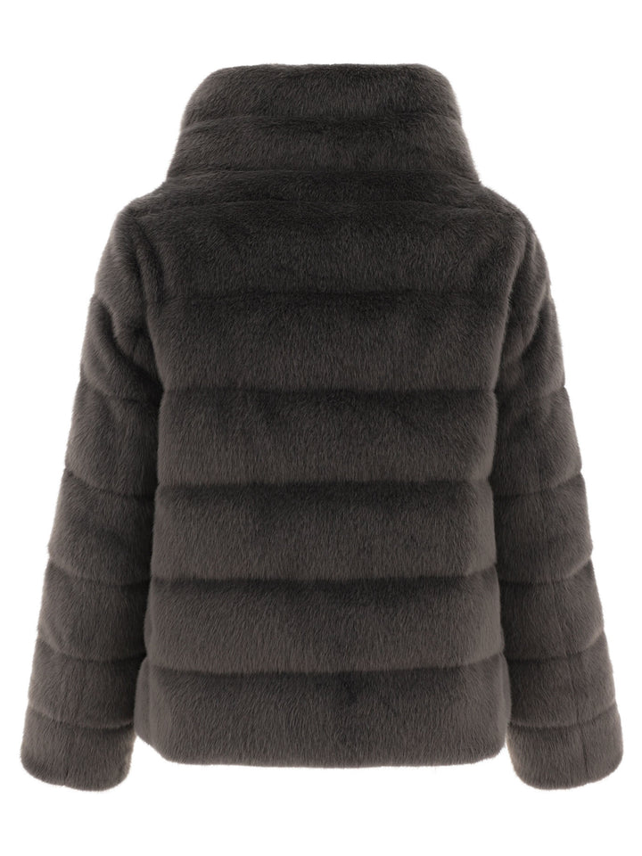 Faux Fur Down Jacket Jackets Grey