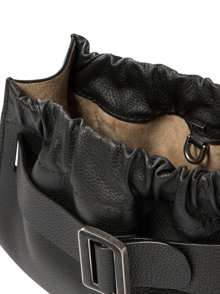 Square Scrunchy Shoulder Bags Black