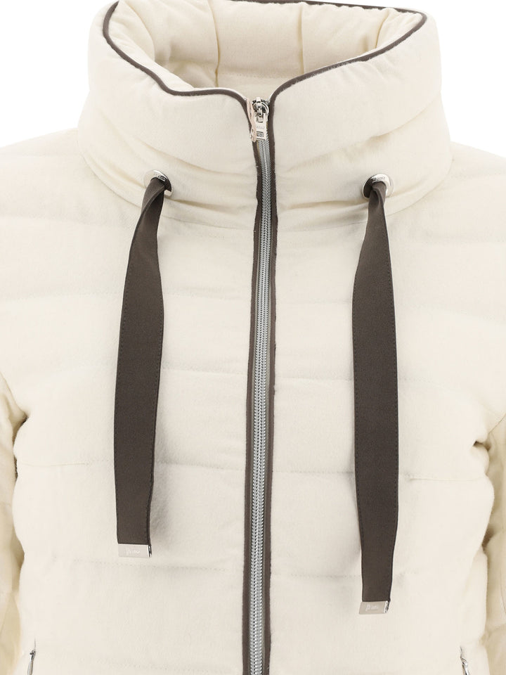 Cashmere And Silk Down Jacket Jackets White