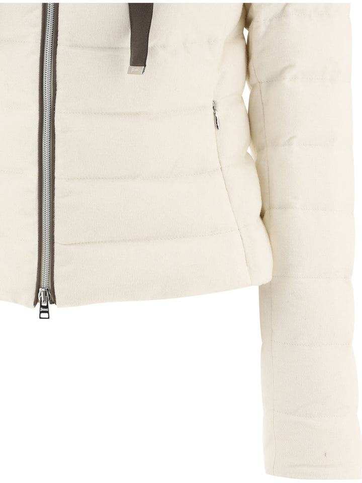 Cashmere And Silk Down Jacket Jackets White