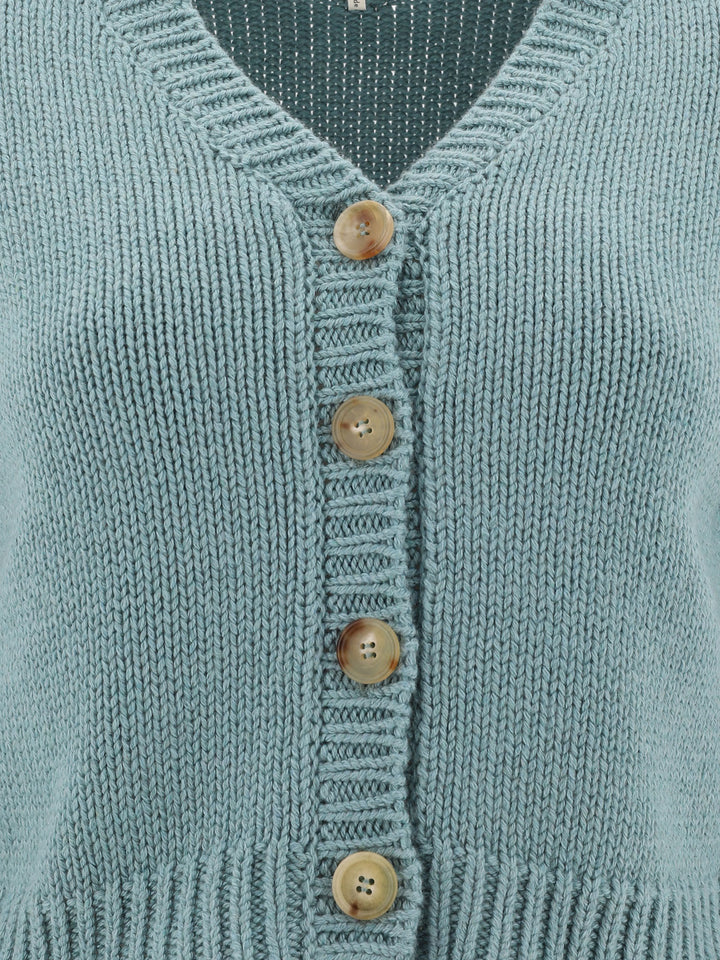 Woven Cardigan Knitwear Blue