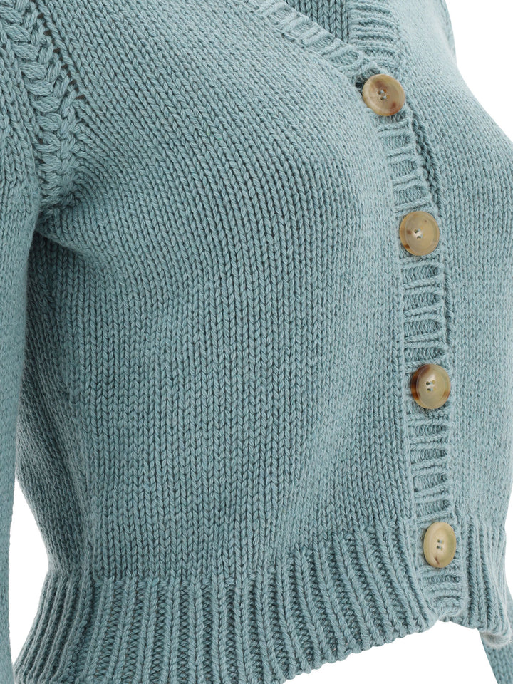 Woven Cardigan Knitwear Blue