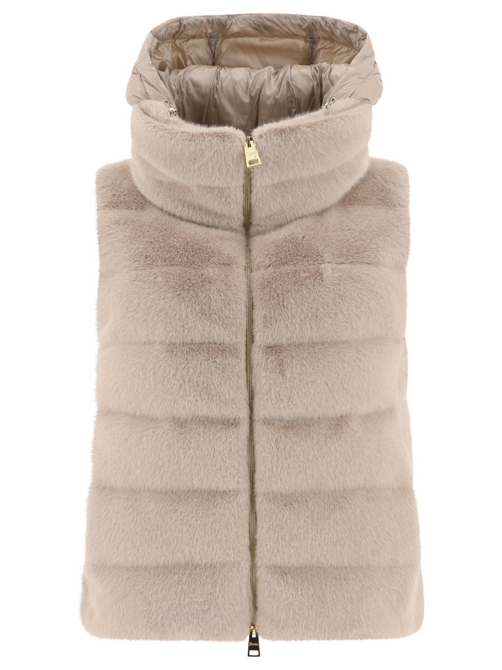 Faux Fur Sleeve Coat Jackets Beige