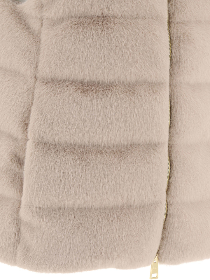 Faux Fur Sleeve Coat Jackets Beige