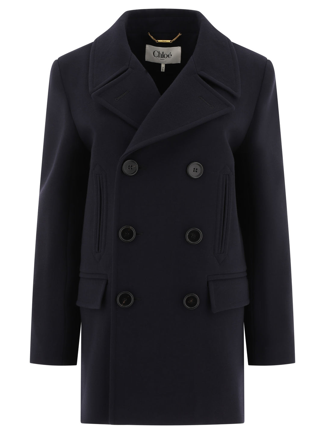 Pea Coat In Double Wool CrêPe Coats Blue