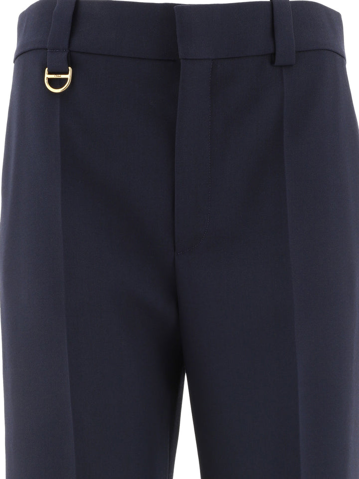 Tailored  In Wool Grain De Poudre Trousers Blue