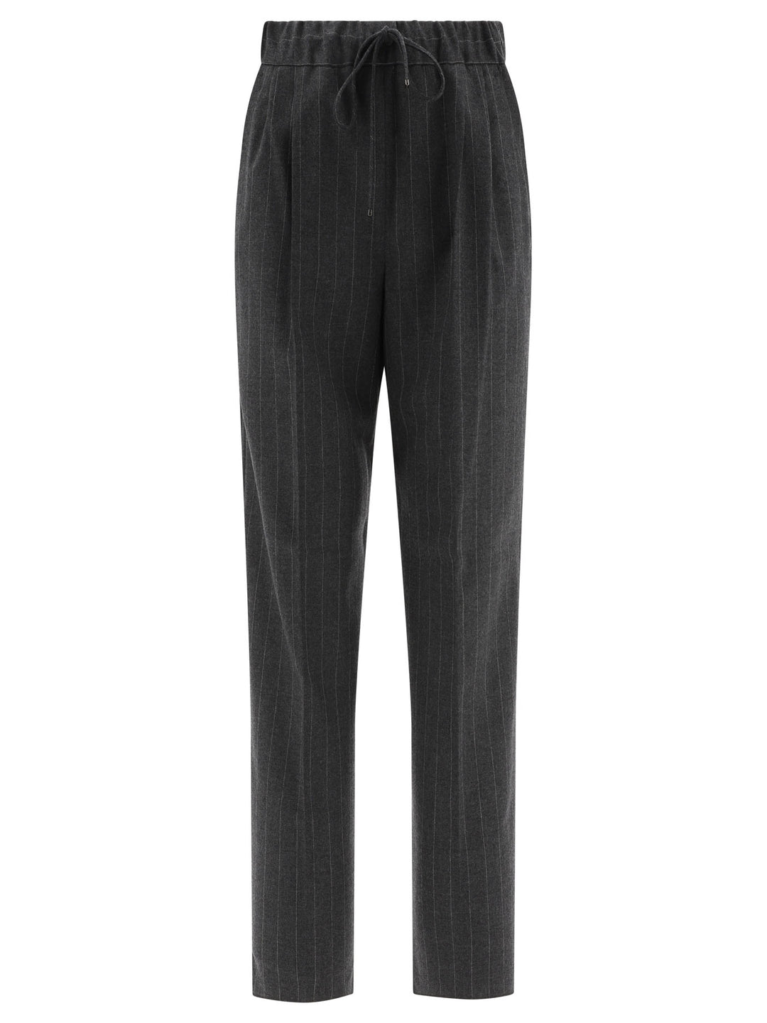 Cashmere Pinstriped Trousers Grey