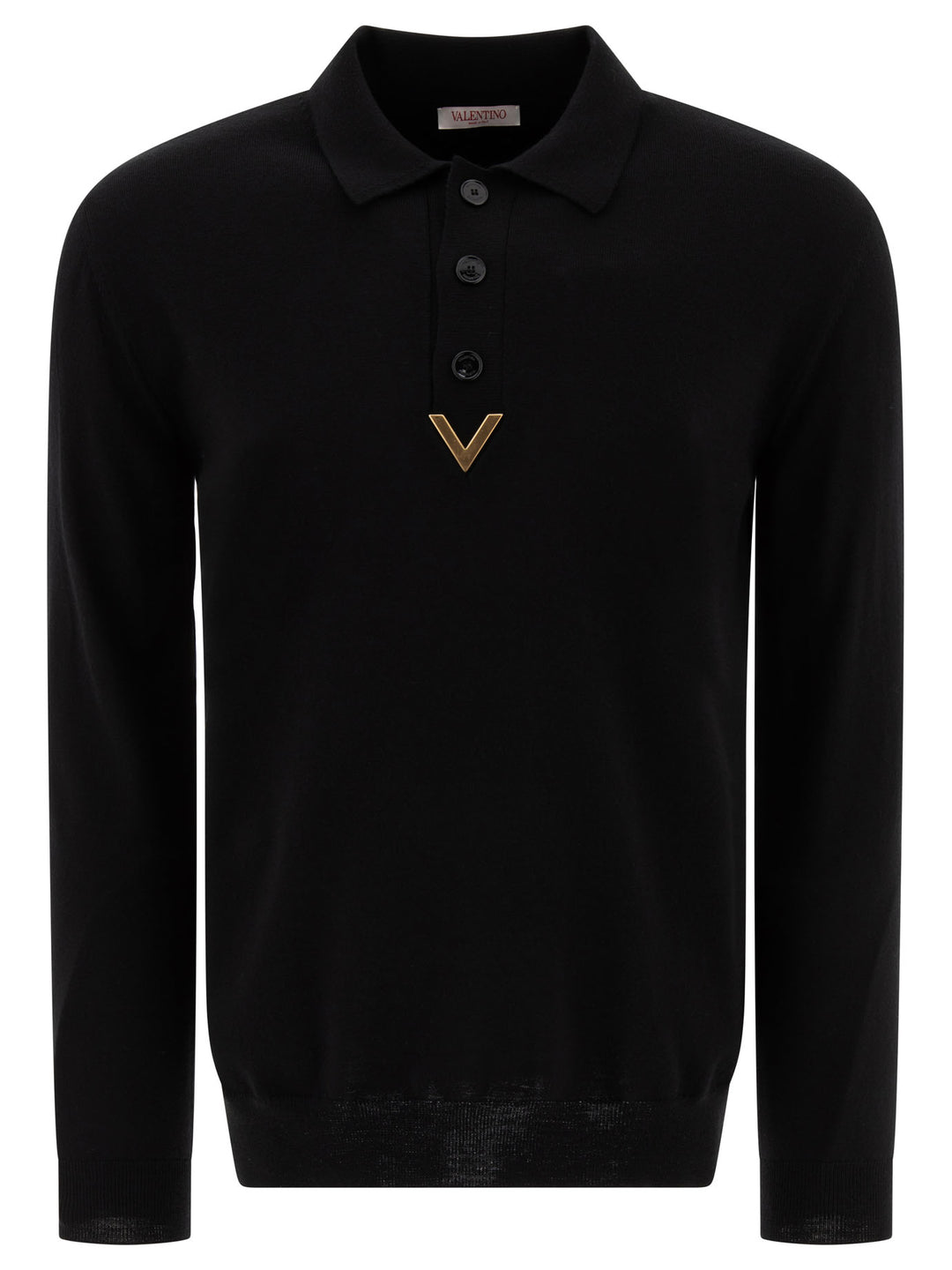 Polo Shirt With V Detail Polo Shirts Black