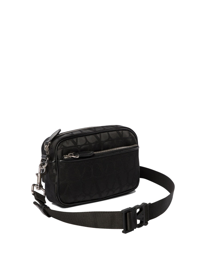 Crossbody Bag In Toile Iconographe Technical Fabric Crossbody Bags Black