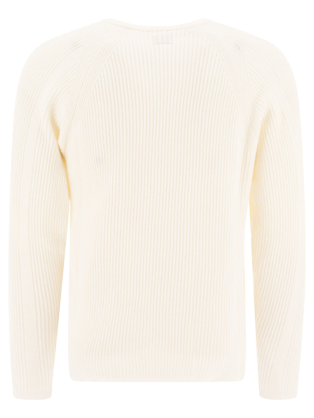 Lens-Detail Ribbed Sweater Knitwear White