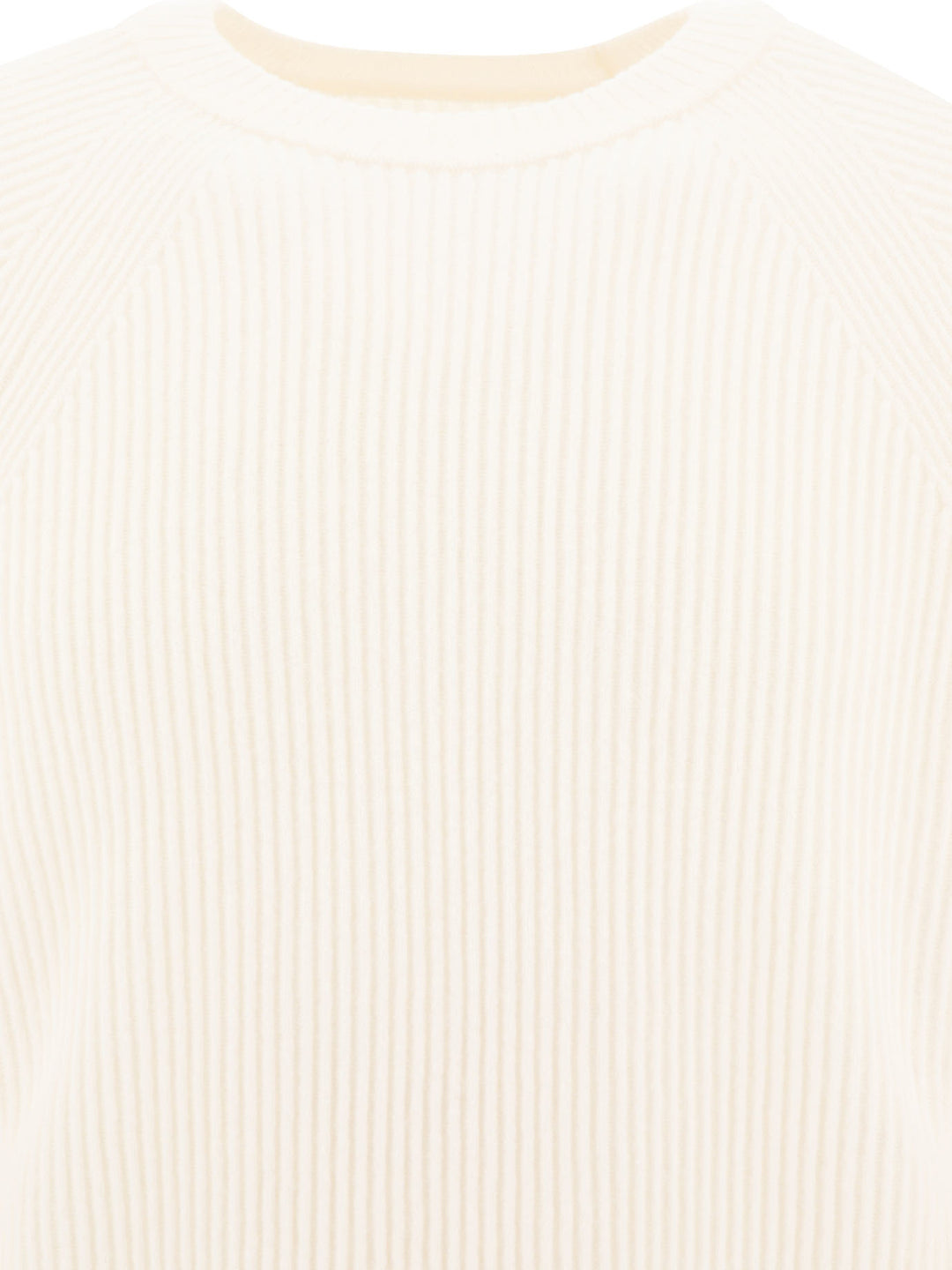 Lens-Detail Ribbed Sweater Knitwear White