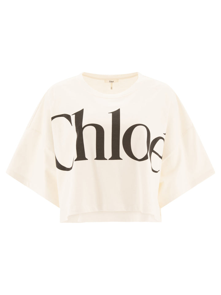 Cropped Boxy Logo T-Shirt T-Shirts White