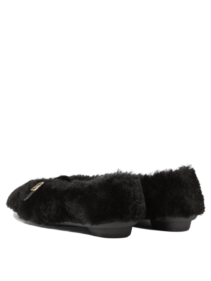 Noella Fur Ballerinas Black