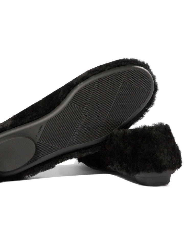 Noella Fur Ballerinas Black