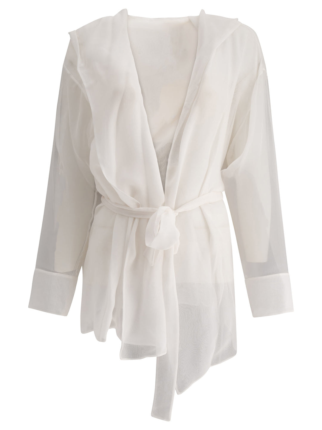 Silk Chiffon Jacket Jackets White