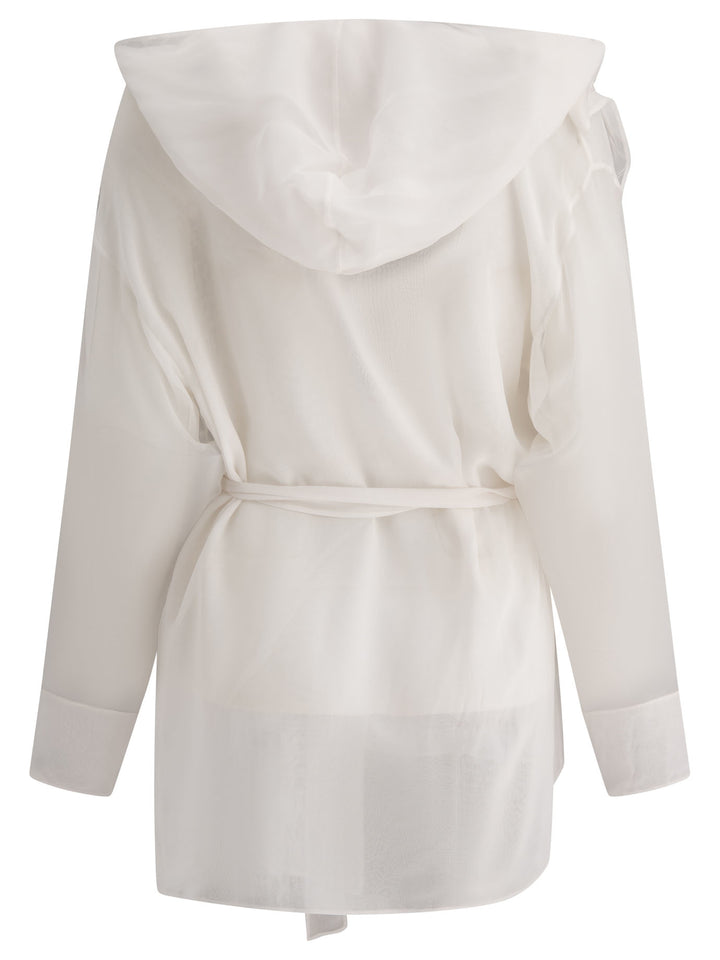 Silk Chiffon Jacket Jackets White