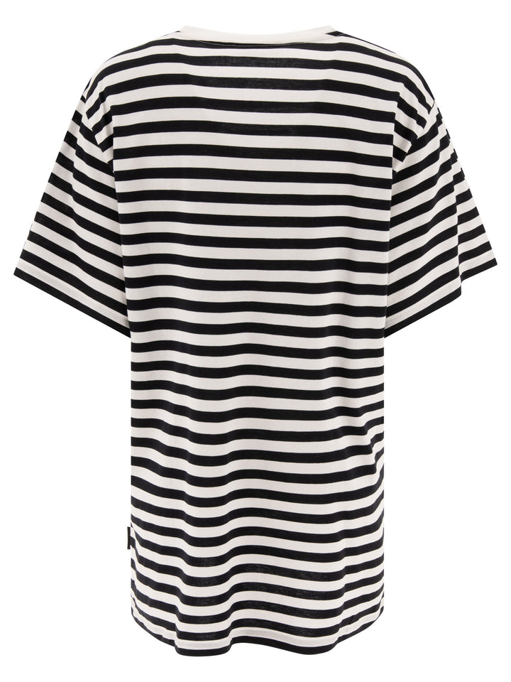 Oversized Striped Cotton T-Shirt T-Shirts White