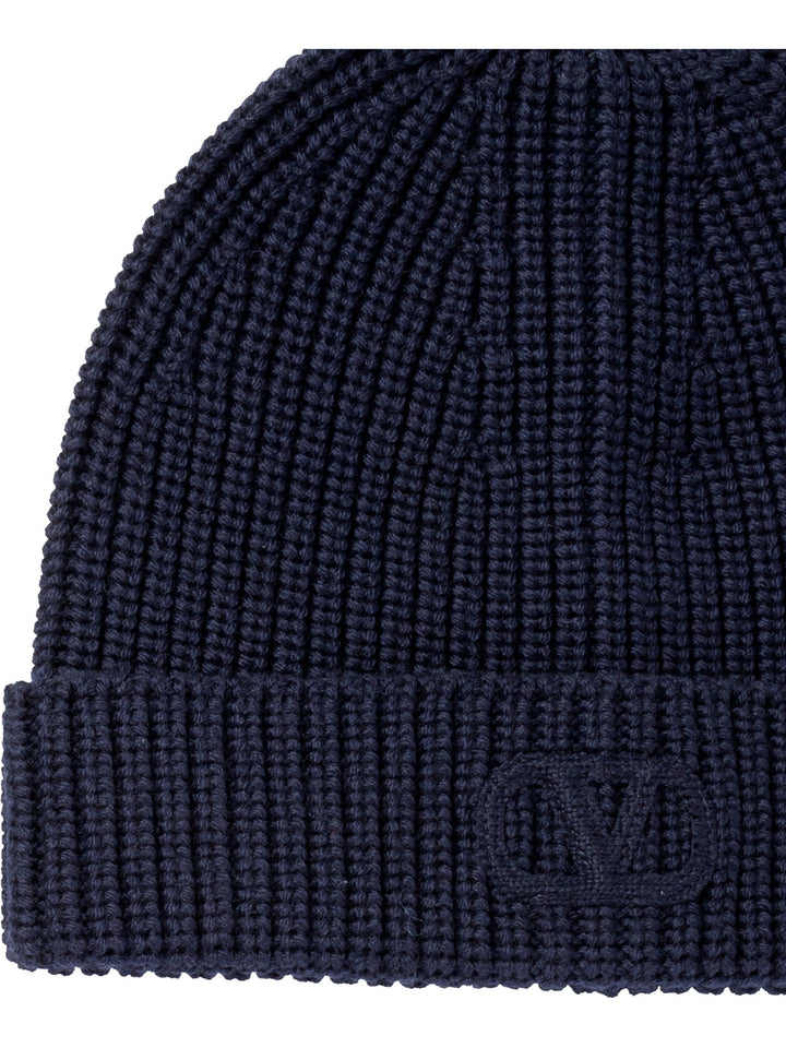 V Logo Signature Hats Blue