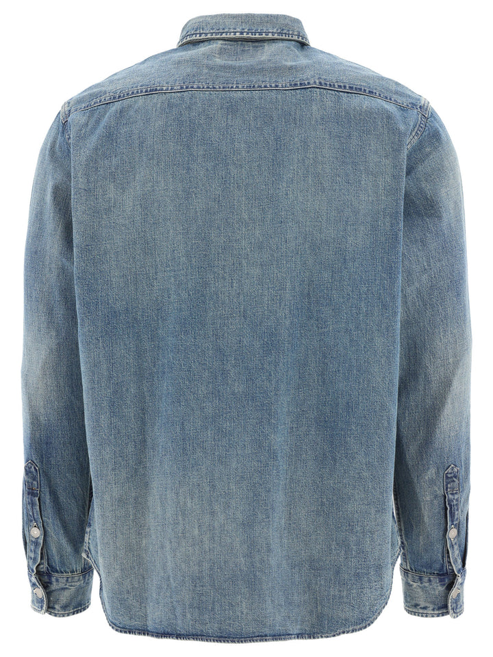 Western Denim Shirt Shirts Blue