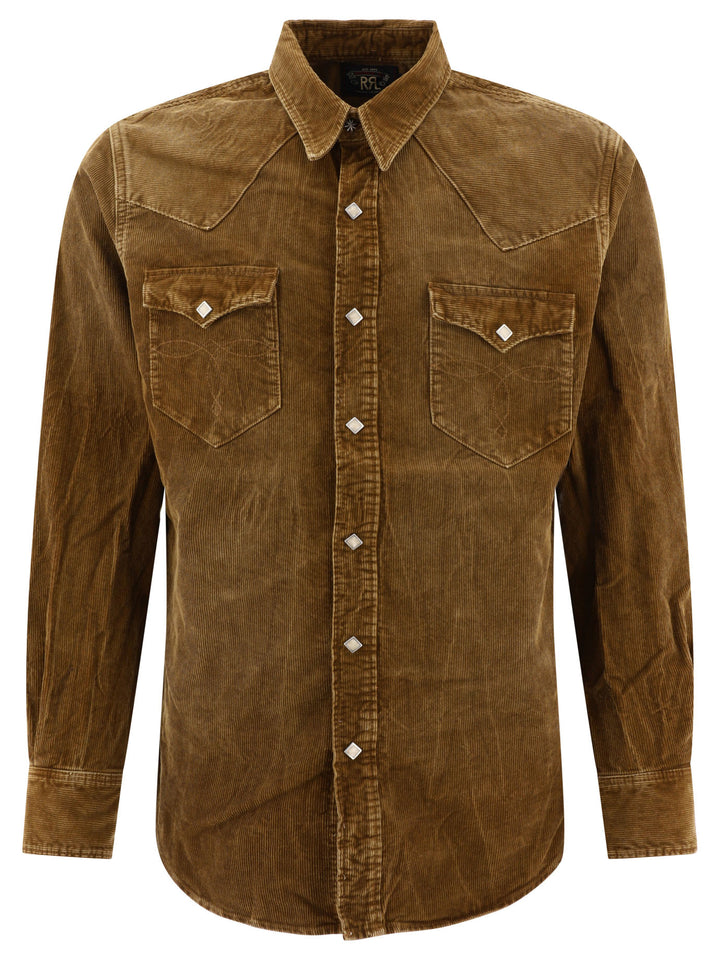 Corduroy Western Shirt Shirts Brown