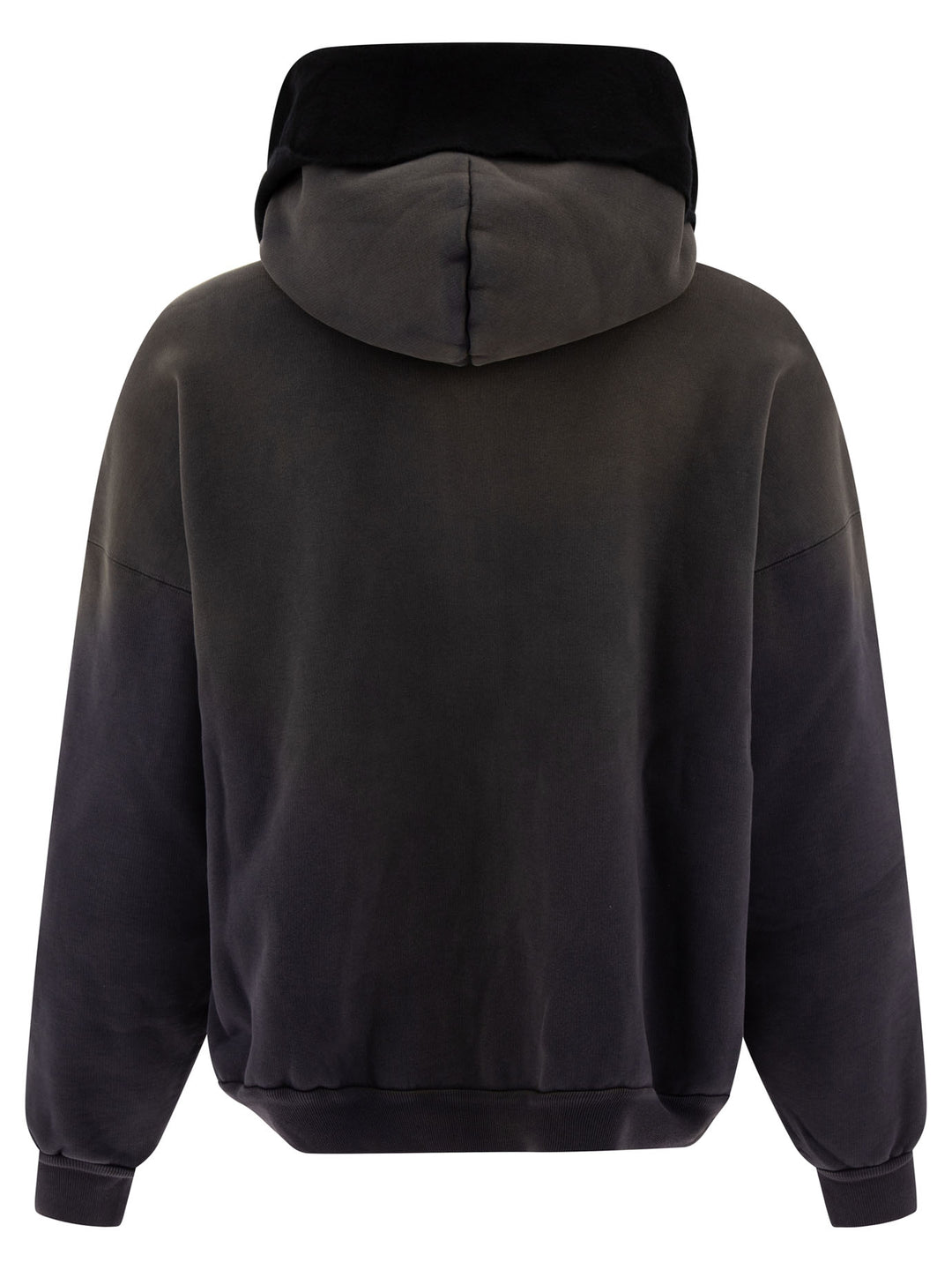 Scarf-Detail Hoodie Sweatshirts Black