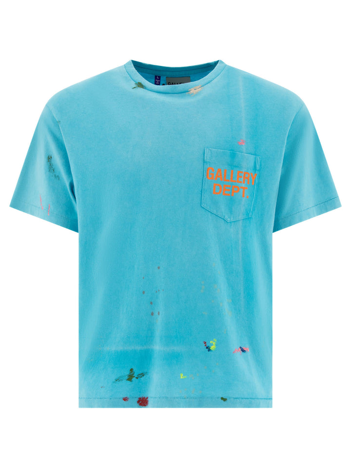 Vintage Logo Painted T-Shirts Light Blue