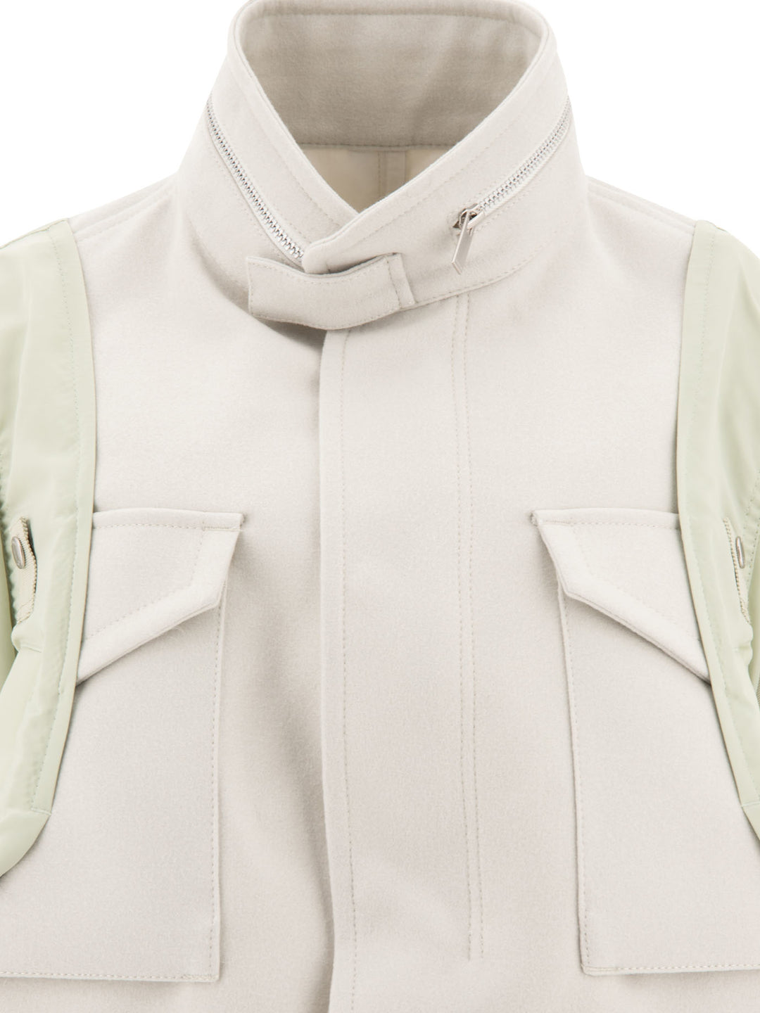 Wool Melton X Nylon Twill Jackets Green