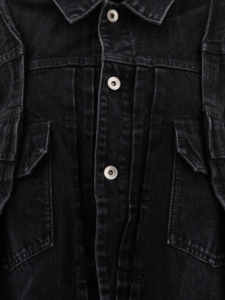 Panelled Denim Jacket Jackets Black