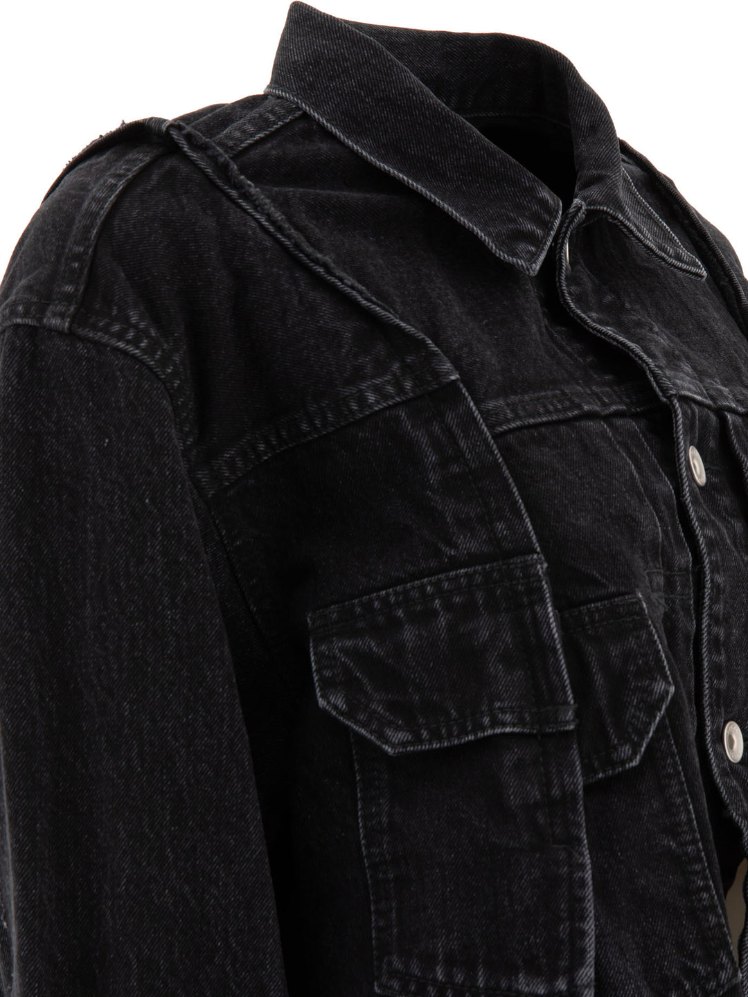 Panelled Denim Jacket Jackets Black