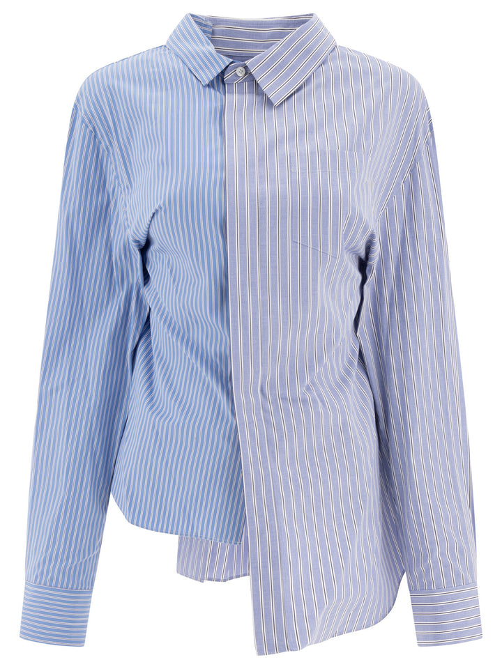 Poplin Asymmetrical Shirt Shirts Light Blue