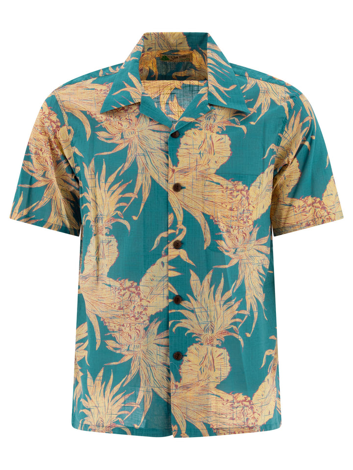 Sun Surf Island Pineapple Shirts Blue