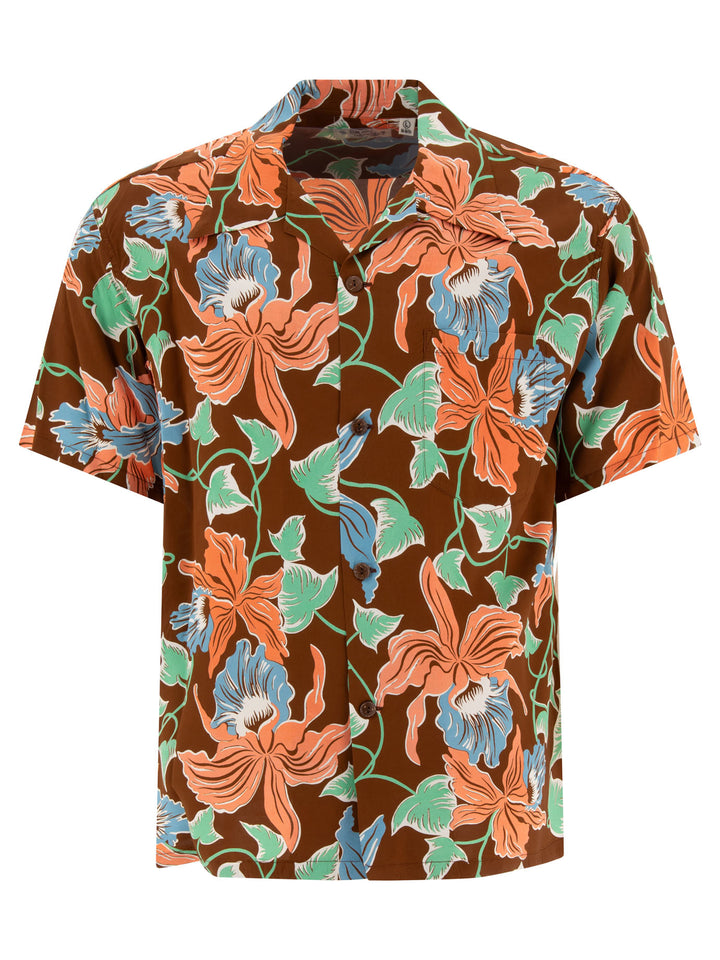 Sun Surf Cattleya Orchid Shirts Brown