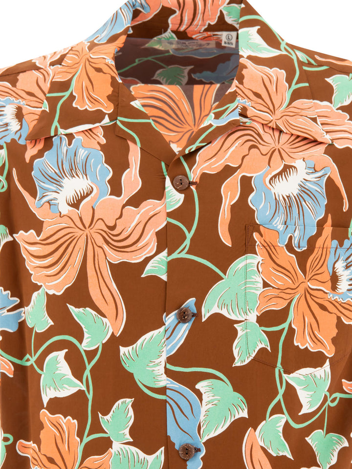 Sun Surf Cattleya Orchid Shirts Brown