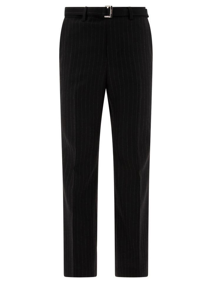 Pinstriped Trousers Black