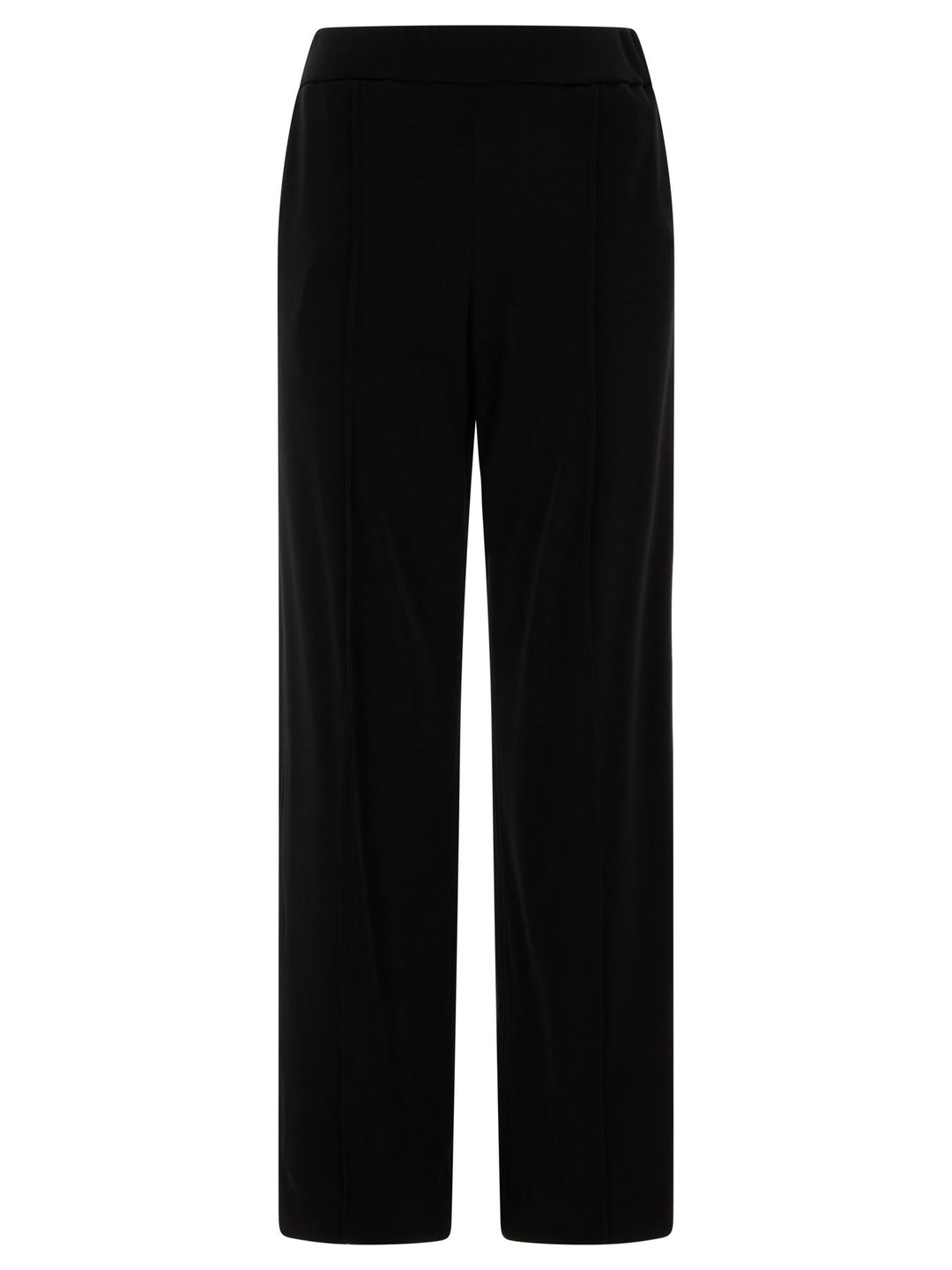 Wide-Leg Viscose Trousers Black