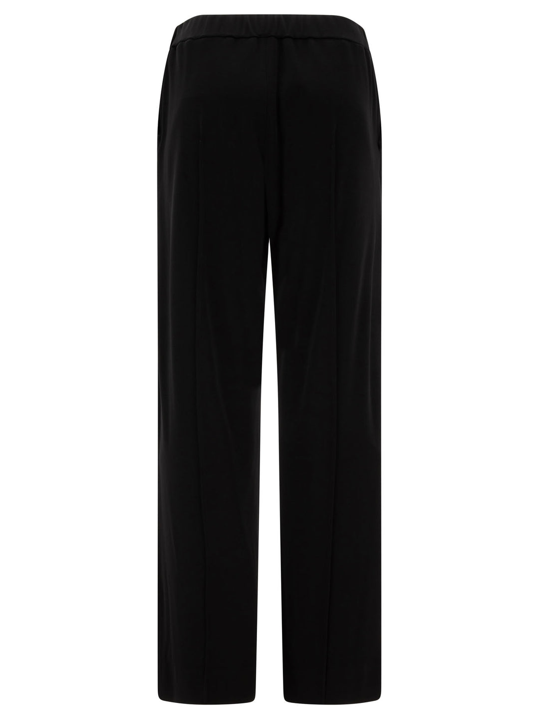 Wide-Leg Viscose Trousers Black