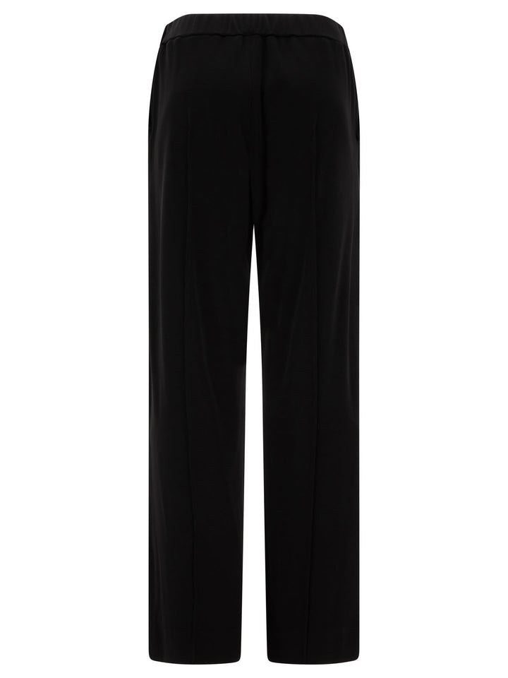 Wide-Leg Viscose Trousers Black