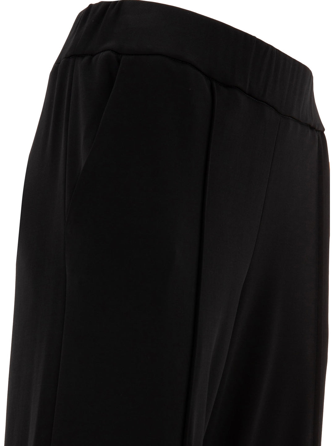 Wide-Leg Viscose Trousers Black