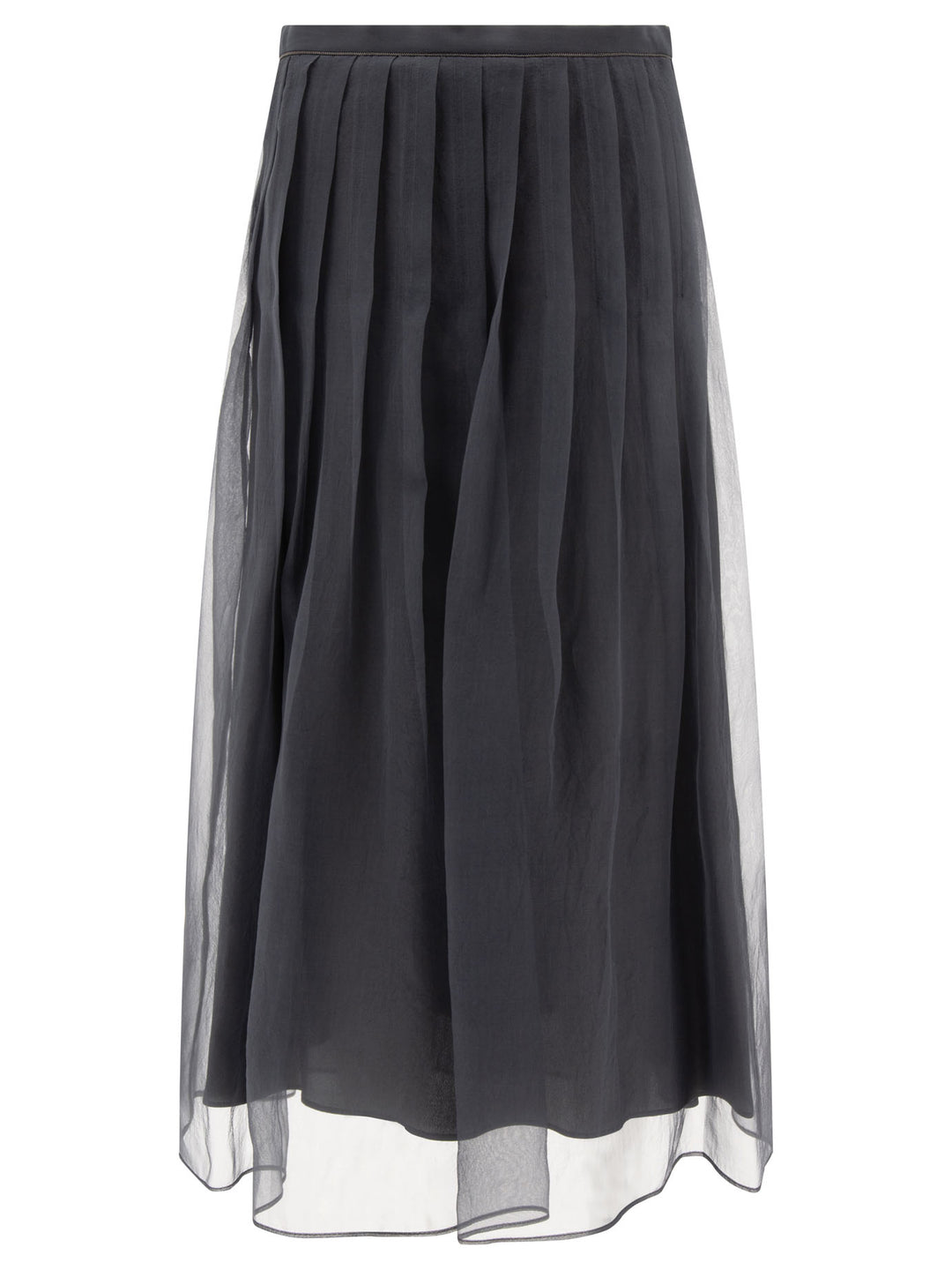 Pleated Midi Skirts Grey