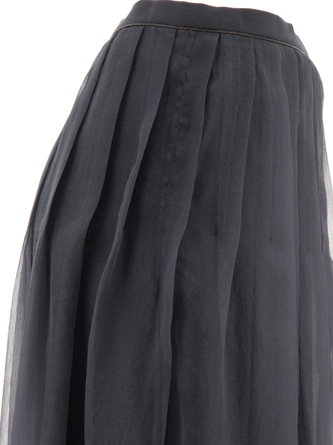 Pleated Midi Skirts Grey