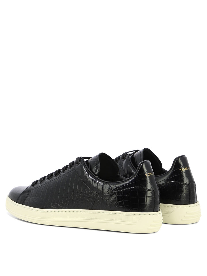 Croc-Print Sneakers Sneakers & Slip-On Black