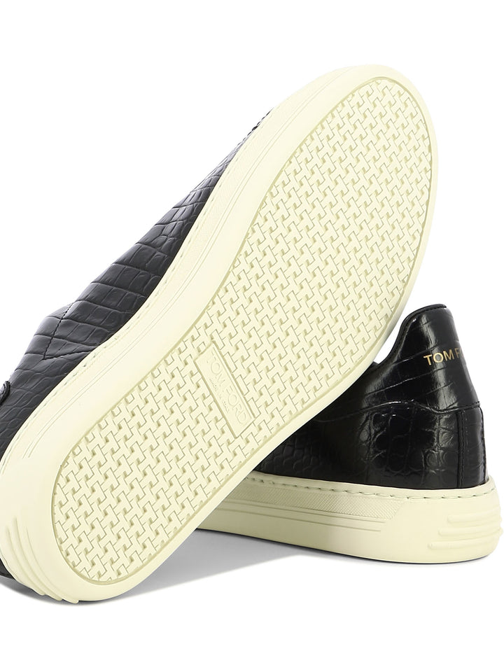 Croc-Print Sneakers Sneakers & Slip-On Black