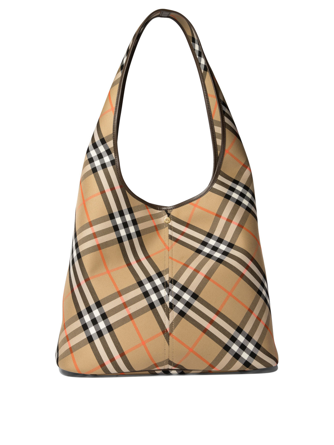 Check Large Shoulder Bags Beige