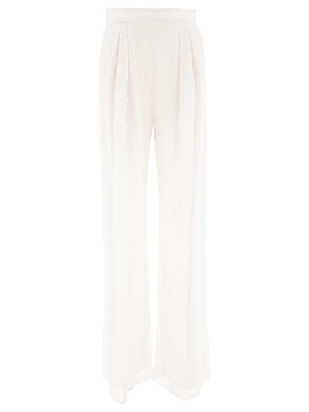 Silk Chiffon Trousers White