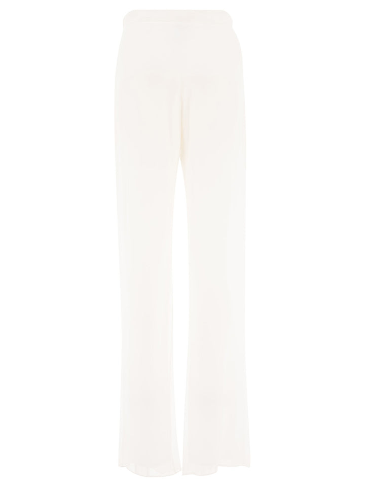 Silk Chiffon Trousers White