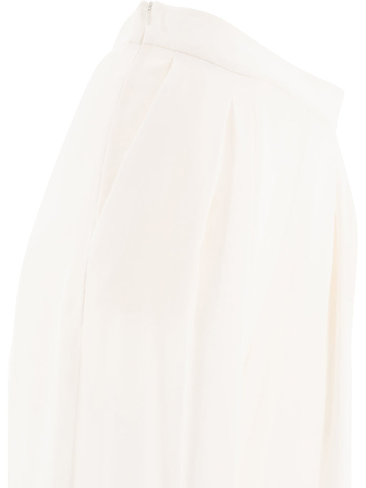 Silk Chiffon Trousers White